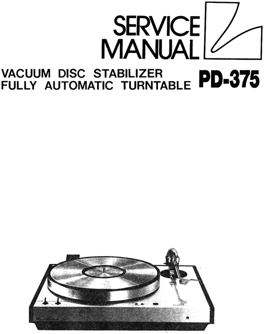 Product picture Luxman PD-375  , Turntable , Original Service Manual