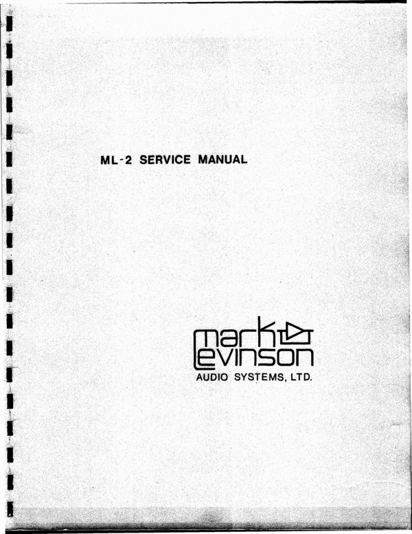 Product picture Mark Levinson ML-2 original Service Manual