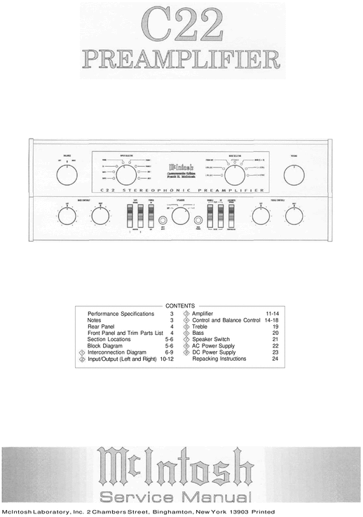 Product picture McIntosh C-22-CE , Original Service Manual