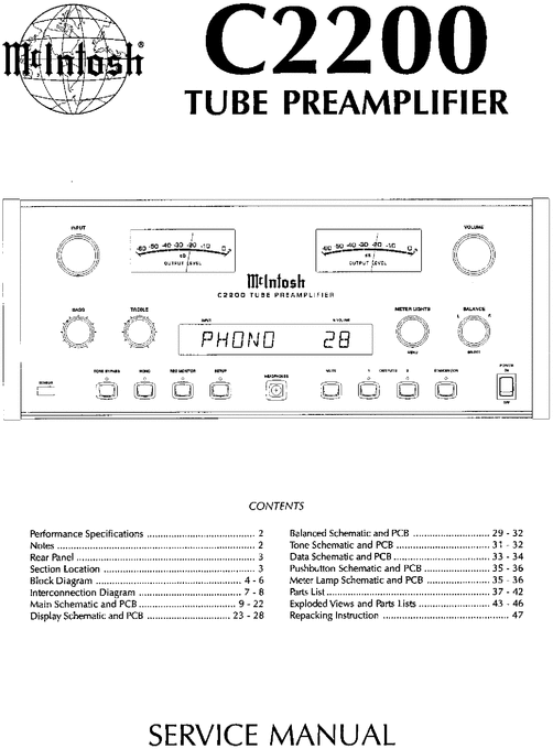 Product picture McIntosh C-2200 , Original Service Manual