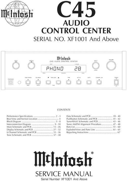 Product picture McIntosh C-45 , Original Service Manual