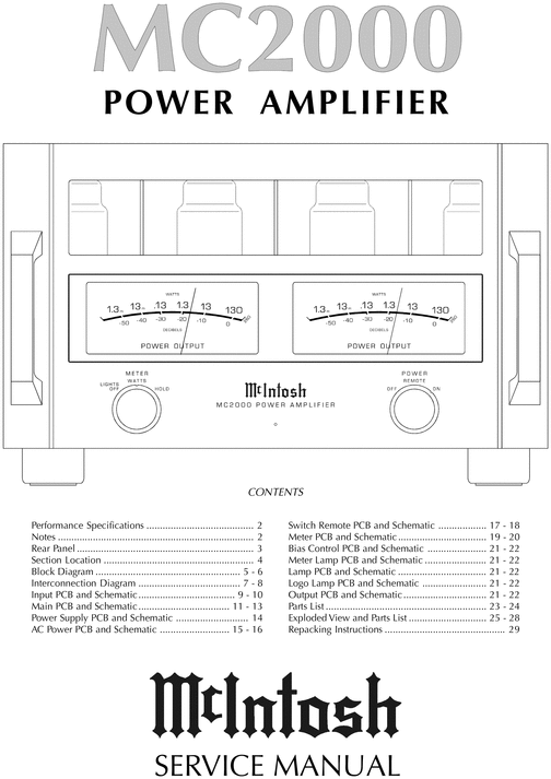 Product picture McIntosh MC-2000 , Original Service Manual