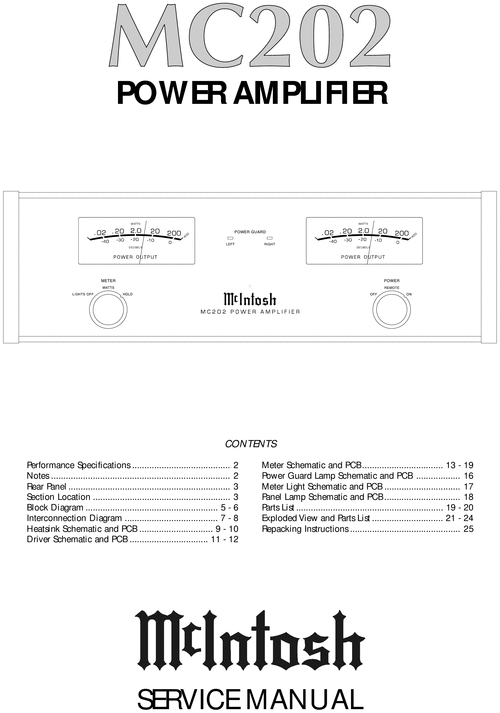 Product picture McIntosh MC-202 , Original Service Manual