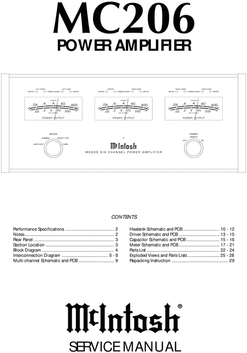 Product picture McIntosh MC-206 , Original Service Manual