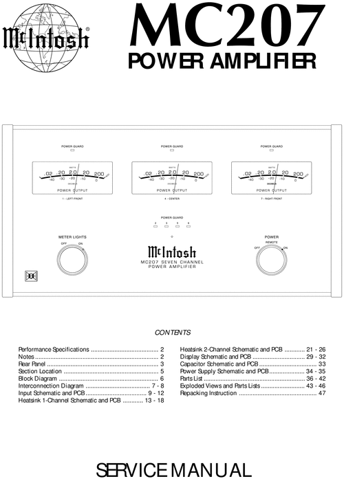Product picture McIntosh MC-207 , Original Service Manual