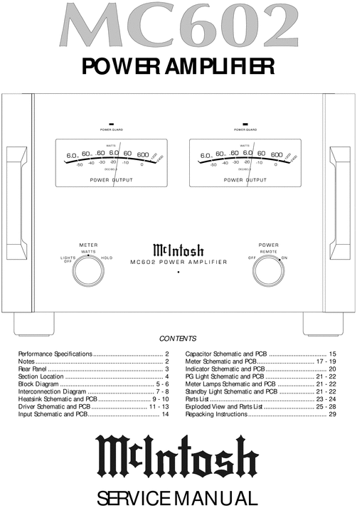 Product picture McIntosh MC-602 , Original Service Manual