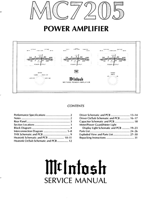 Product picture McIntosh MC-7205 , Original Service Manual