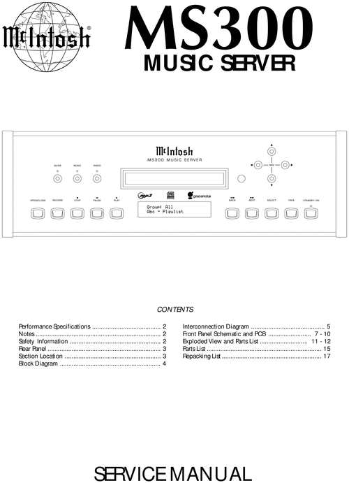 Product picture McIntosh MS-300 , Original Service Manual