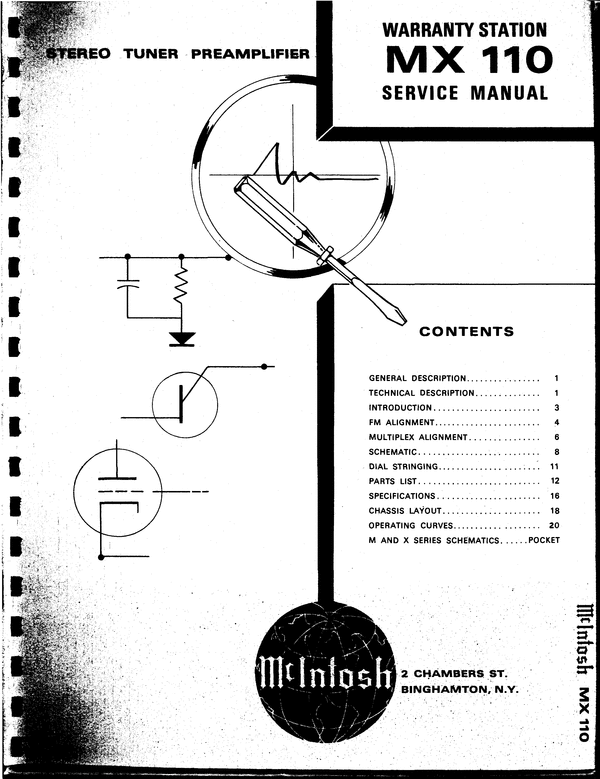 Product picture McIntosh MX-110 , Original Service Manual