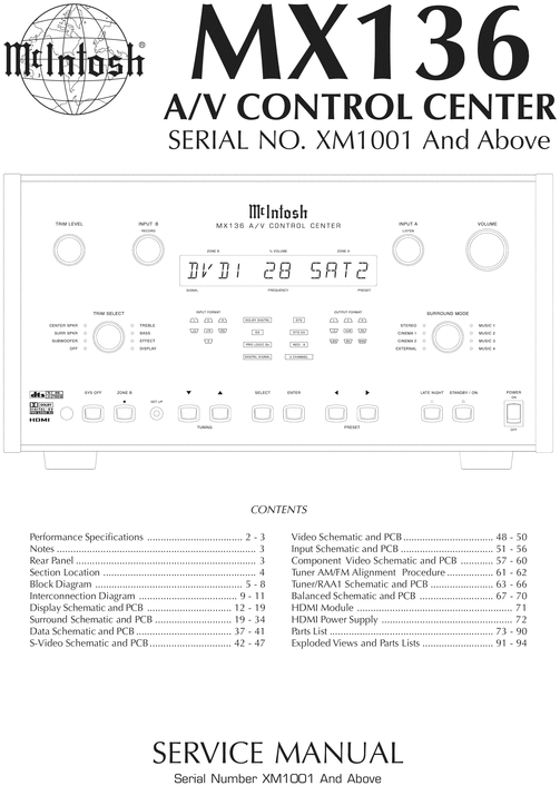 Product picture McIntosh MX-136 , Original Service Manual