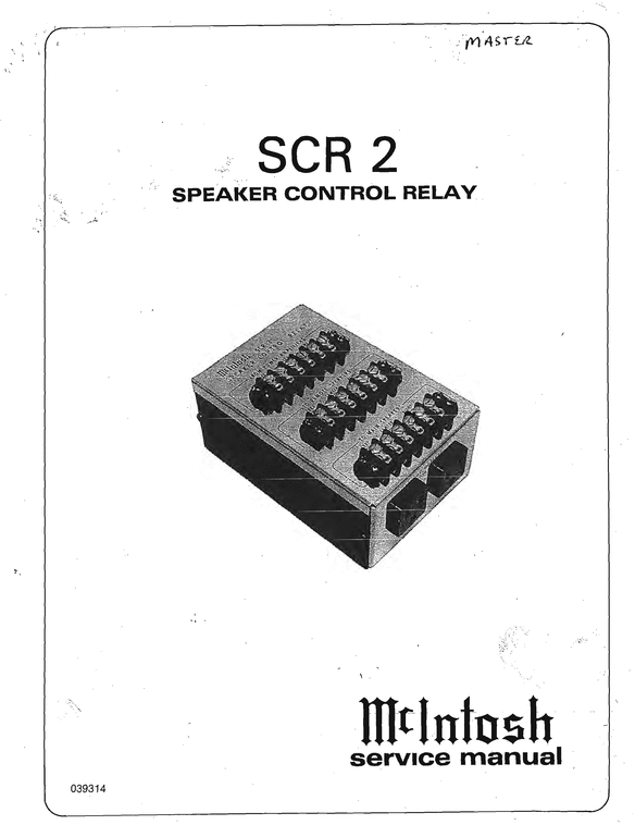 Product picture McIntosh SCR-2 , Original Service Manual