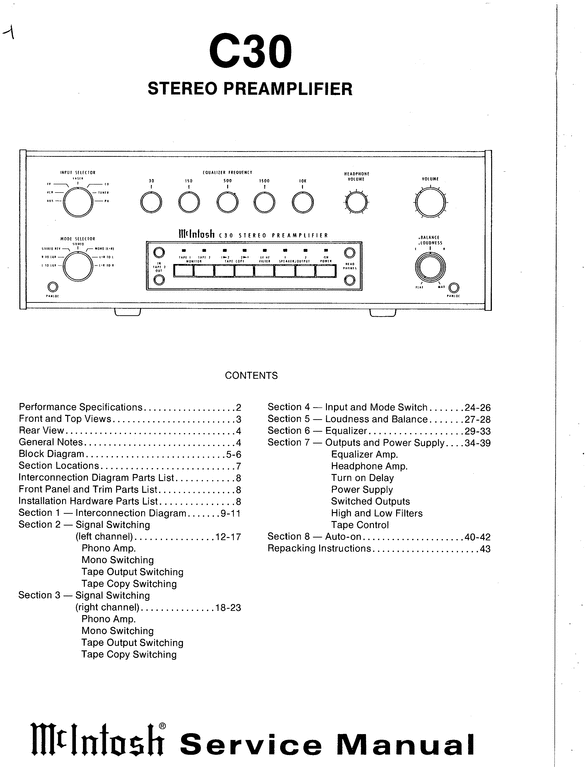 Product picture McIntosh C-30 , Original Service Manual