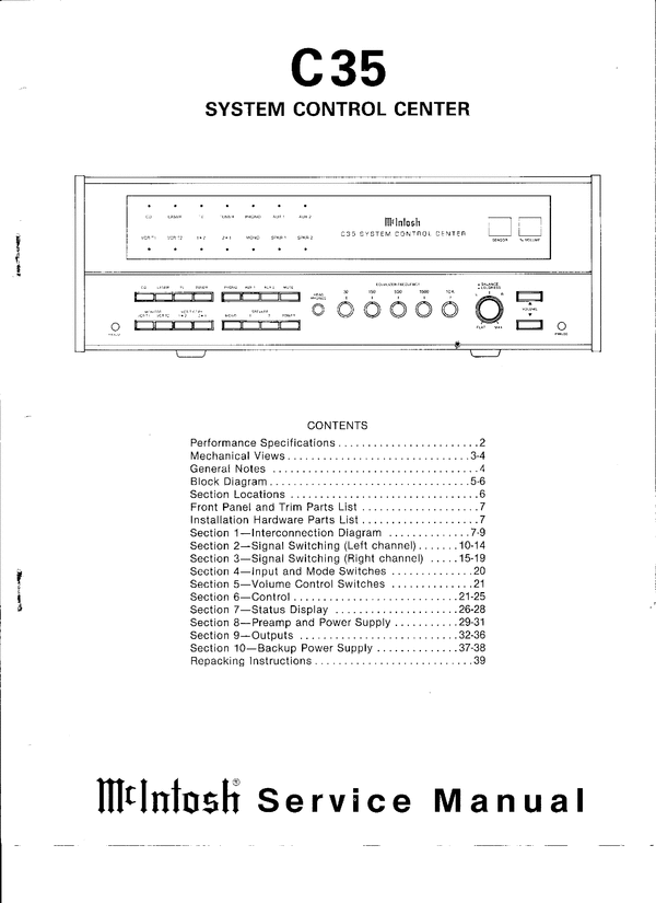 Product picture McIntosh C-35 , Original Service Manual