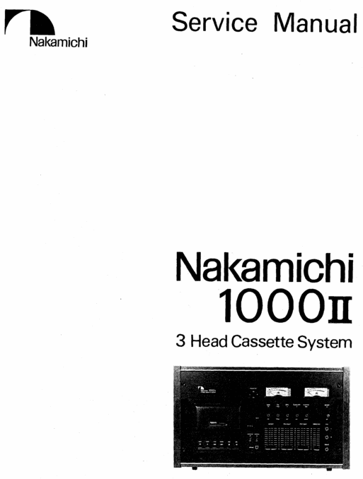Product picture Nakamichi 1000 mkII mk2 Original Service Manual