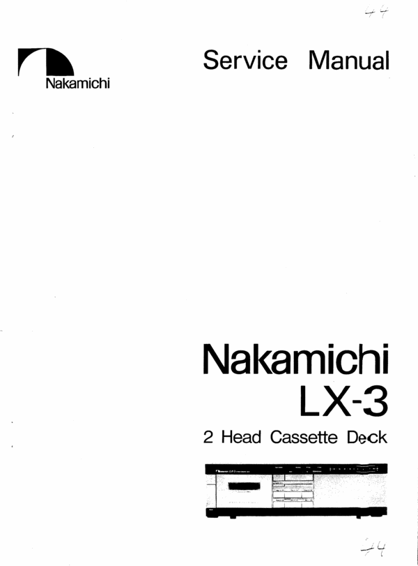 Product picture Nakamichi LX-3 Original Service Manual 