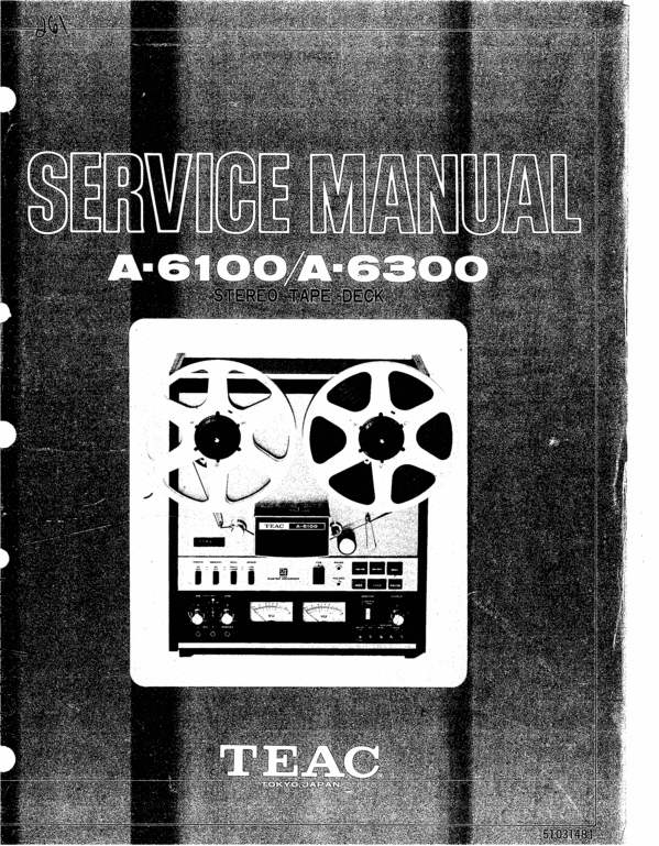 Product picture Teac A-6100 and A-6300 reel tape recorder Service Manual