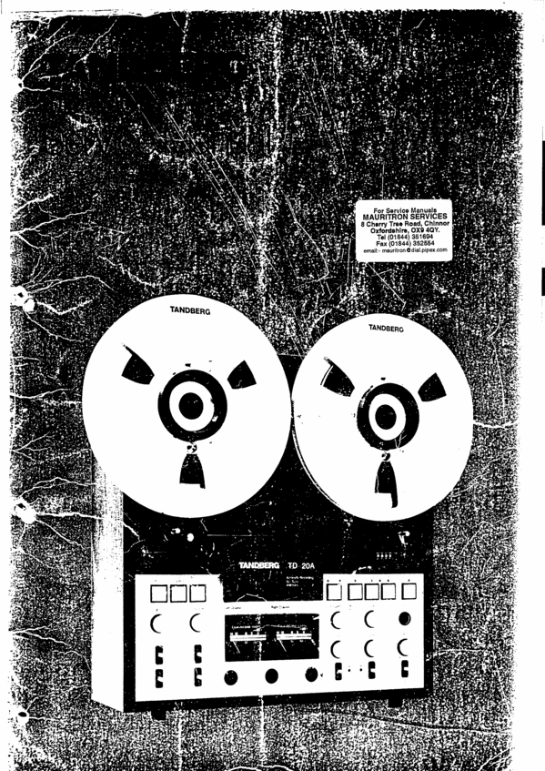 Product picture Tandberg TD-20-A reel to reel tape recorder Service Manual