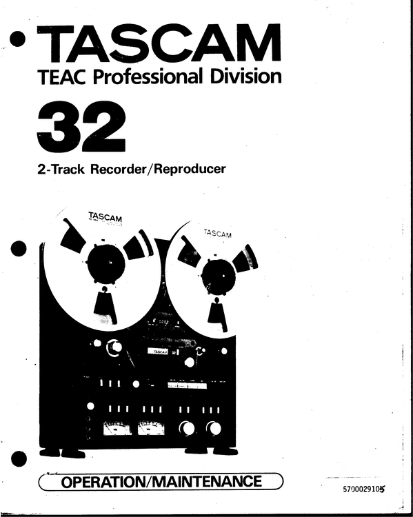 Product picture Tascam Teac 32 reel tape recorder Service Manual