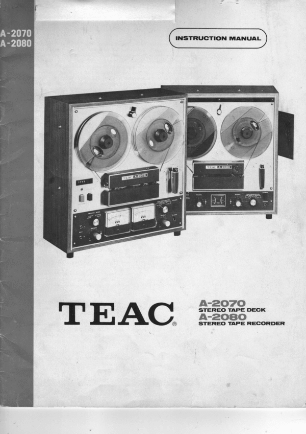 Product picture Teac A-2070 & A-2080 reel tape recorder Scematics