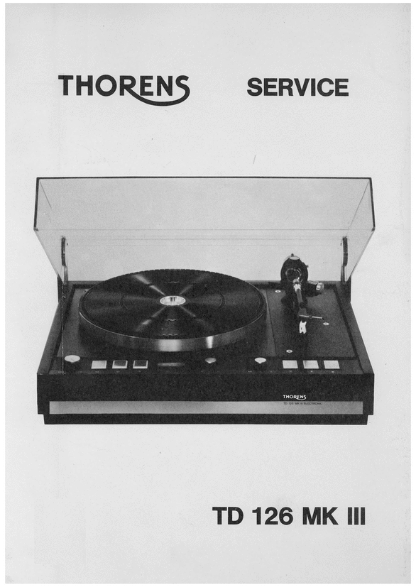 Product picture Thorens TD-123 mk2  Turntable Service Manual German language