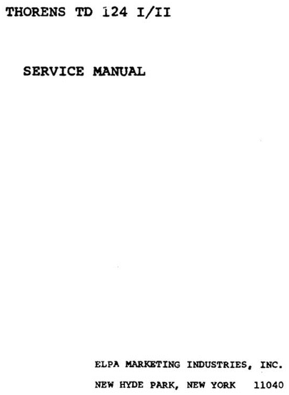 Product picture Thorens TD-124 & TD-124 mk2  Turntable , Service Manual