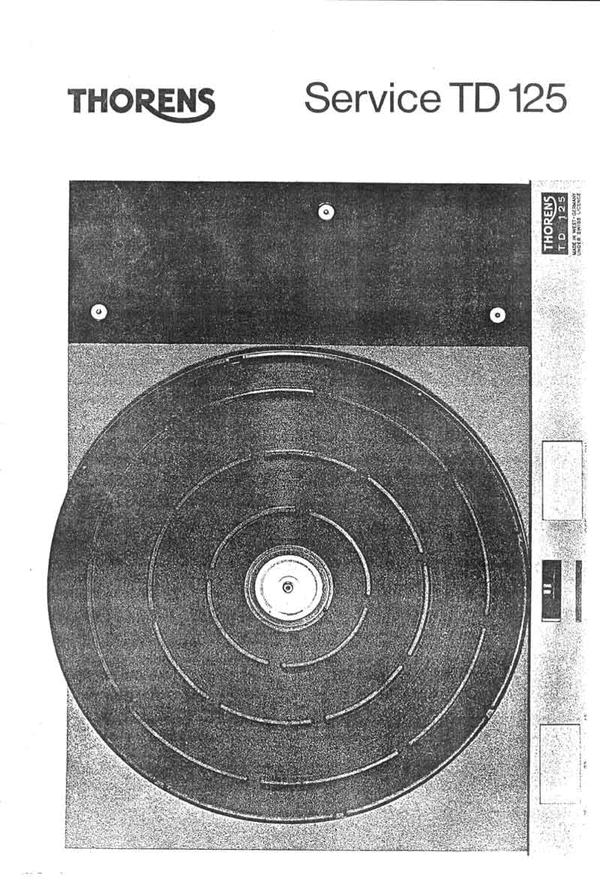 Product picture Thorens TD-125  Turntable Service Manual in German language