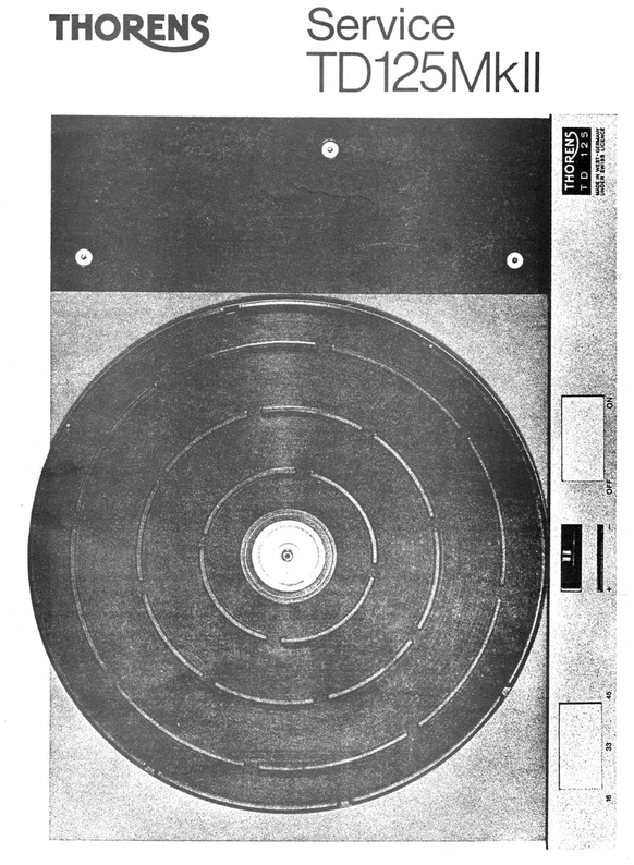 Product picture Thorens TD-125 mk2  Turntable , Service Manual
