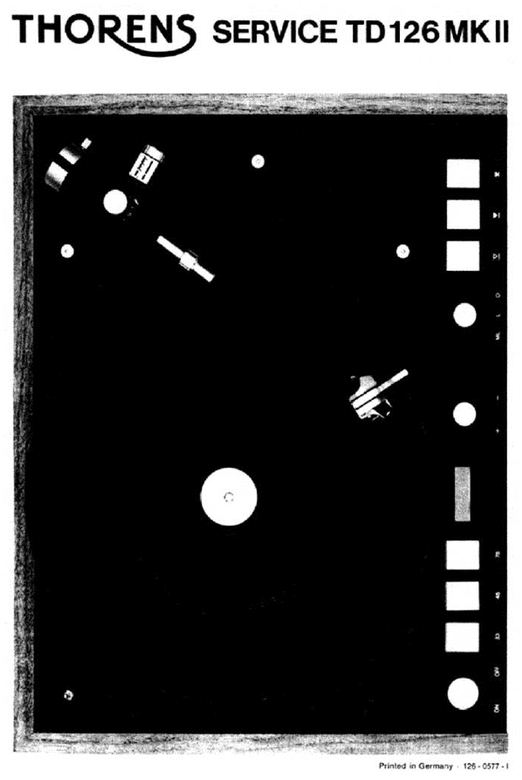 Product picture Thorens TD-126 mk2 Turntable Service Manual english language