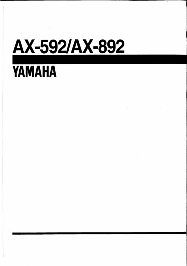Product picture Yamaha AX-592 & AX-892 Amplifier, Original Service Manual
