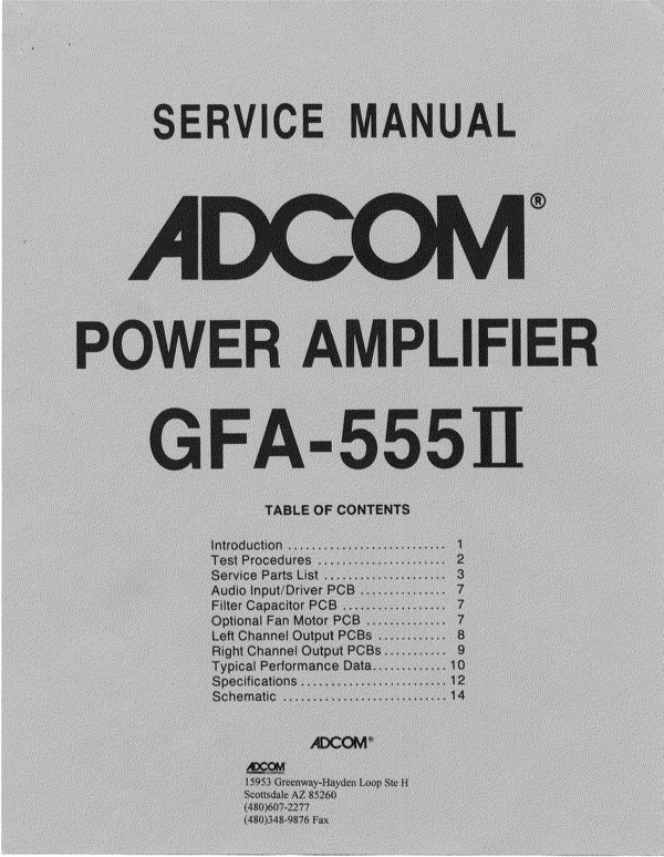 Product picture Adcom GFA-555 mk2 Original Service Manual